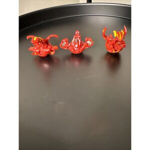 Bakugan Battle Brawlers Pyrus Lot of 3 Red Figures 580G, 600G, & 800G Dragonoid